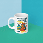 Taza Mi corazón late como cumbia en combi