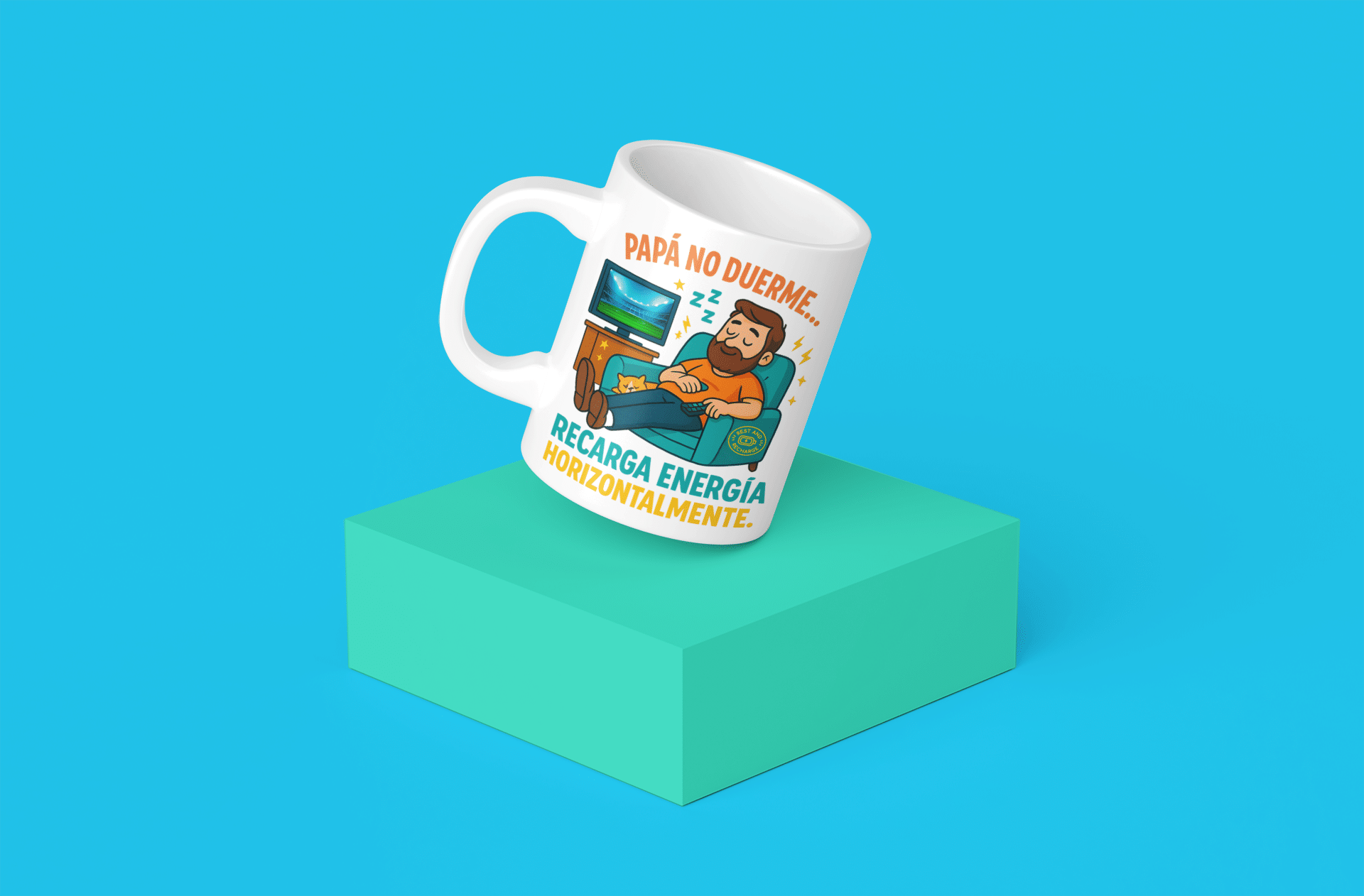 papa-energia Taza Papá recarga energía horizontalmente - Imagen 1