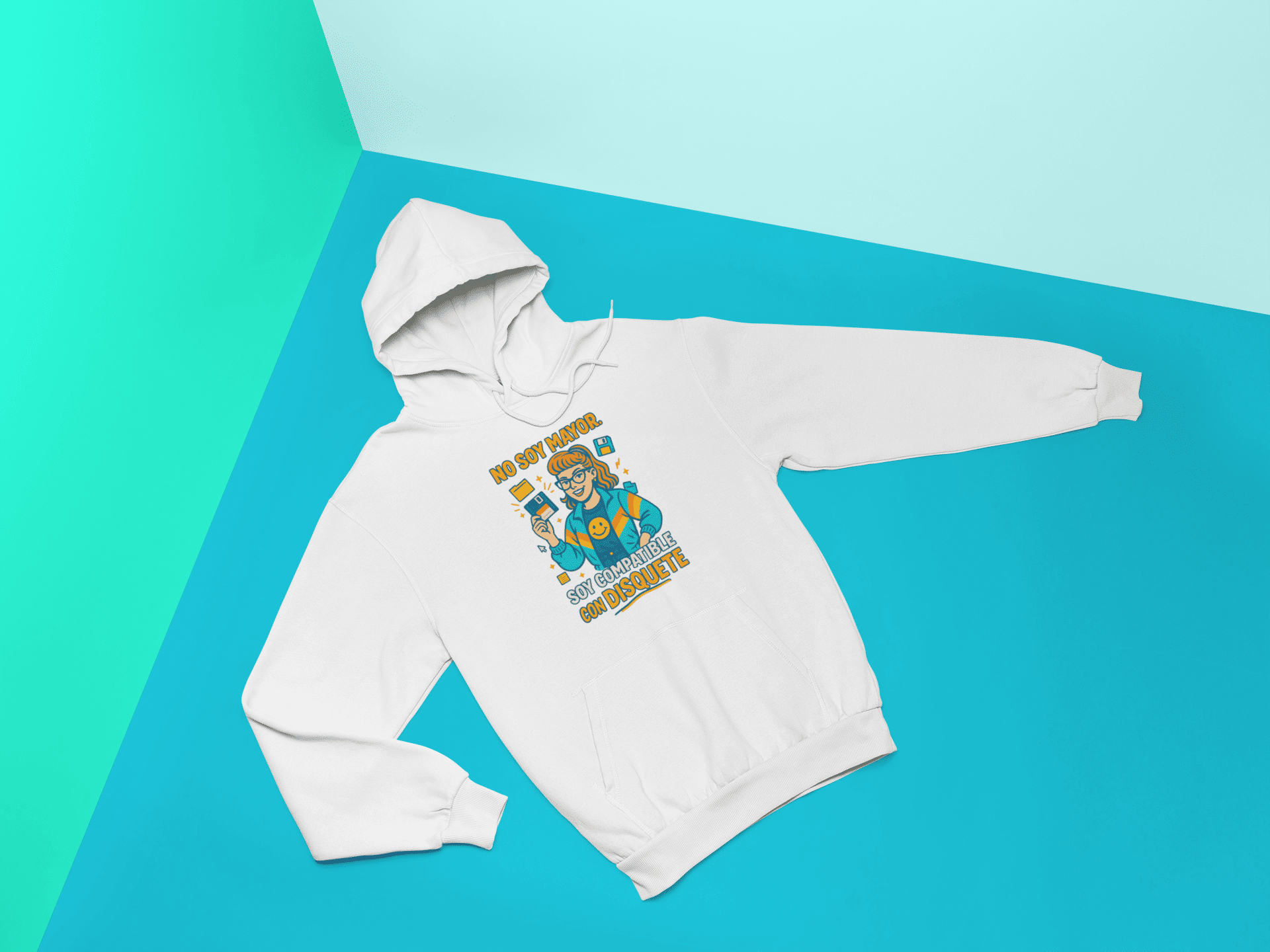 sudadera-disquete-girl-emoji Sudadera Compatible con disquete - Emoji - Imagen 1