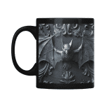 Taza Negra Pato Blue Murciélago Gótico en Relieve