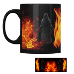Taza Negra Pato Blue Espectro entre Llamas - Imagen 2