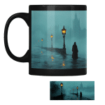 Taza Negra Pato Blue Puente en la Niebla - Imagen 2
