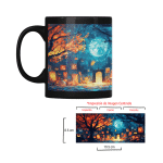 Taza Negra Pato Blue Portal de Calabazas Halloween - Imagen 3