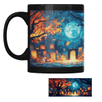 Taza Negra Pato Blue Portal de Calabazas Halloween - Imagen 2