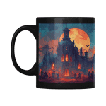 Taza Negra Pato Blue Cúpula Encantada Halloween