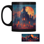 Taza Negra Pato Blue Cúpula Encantada Halloween - Imagen 2