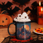 Taza Negra Pato Blue Cúpula Encantada Halloween - Imagen 4