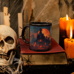 Taza Negra Pato Blue Cúpula Encantada Halloween - Imagen 5