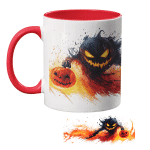 Taza Bicolor Pato Blue Calabaza Demoníaca de Halloween - Imagen 2