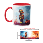 Taza Bicolor Pato Blue Bombero con Calabaza de Halloween - Imagen 3