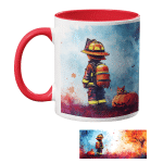 Taza Bicolor Pato Blue Bombero con Calabaza de Halloween - Imagen 2