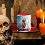 Taza Bicolor Pato Blue Bombero con Calabaza de Halloween - Imagen 5
