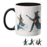 Taza Bicolor Pato Blue Brujos Rockeros con Guitarra - Imagen 2