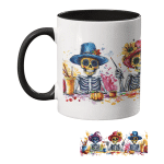 Taza Bicolor Pato Blue Calaveras Festivas Día de Muertos - Imagen 2